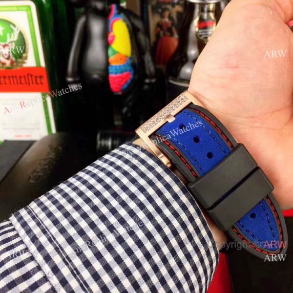 Copy Roger Dubuis Excalibur Automatic Skeleton SS Diamond Watch Gray Gummy Strap Copy Roger Dubuis Excalibur Automatic Skeleton SS Diamond Watch Gray Gummy Strap