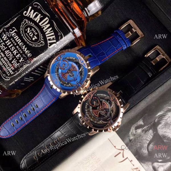 Copy Roger Dubuis Excalibur Quatuor Watches SS Blue Dial Copy Roger Dubuis Excalibur Quatuor Watches SS Blue Dial