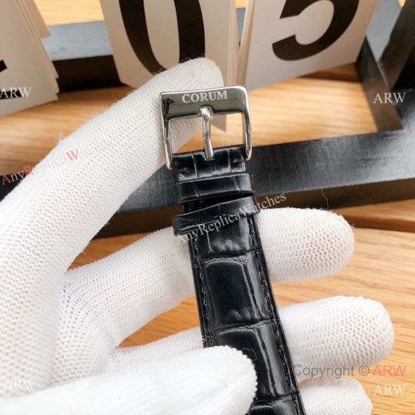 CORUM Bridge Transparent Black Leather Strap Watches 42mm Corum Watch CORUM Bridge Transparent Black Leather Strap Watches 42mm Corum Watch