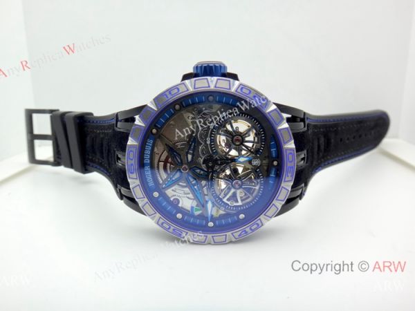 Newest Replica Roger Dubuis Excalibur Double Tourbillon Watch Men Size Newest Replica Roger Dubuis Excalibur Double Tourbillon Watch Men Size