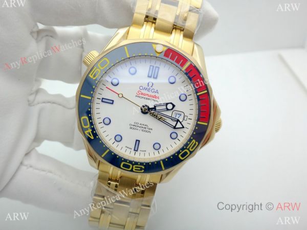 New Copy Omega Commanders 007 James Bond Yellow Gold Men Watch New Copy Omega Commanders 007 James Bond Yellow Gold Men Watch
