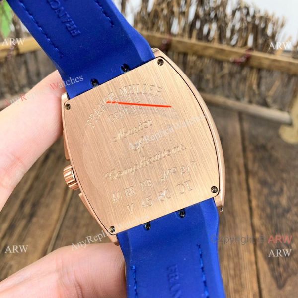 Fake Franck Muller Yachting Chronograph Men Watch Rose Gold and Blue Fake Franck Muller Yachting Chronograph Men Watch Rose Gold and Blue