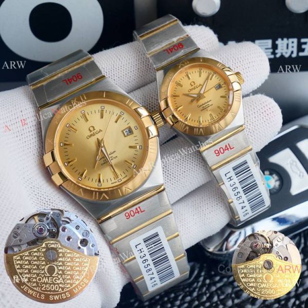 AAA Replica Omega Couple Watch Omega Constellation Diamond Bezel Automatic Watches AAA Replica Omega Couple Watch Omega Constellation Diamond Bezel Automatic Watches