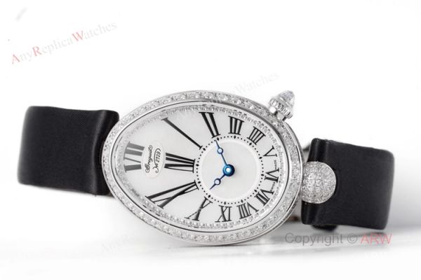 Replica Breguet Reine De Naples Watch White Roman Numberals With Diamond Bezel Replica Breguet Reine De Naples Watch White Roman Numberals With Diamond Bezel