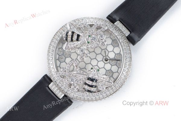 Swiss Quartz Cartier Le Cirque Animalier De Cartier With Bees Silver Diamond Watch Replica Swiss Quartz Cartier Le Cirque Animalier De Cartier With Bees Silver Diamond Watch Replica