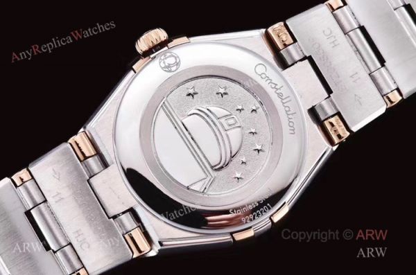 GF Factory Swiss Replica Omega Constellation Two Tone Rose Gold Diamond Watch With Black Aventurine Dial GF Factory Swiss Replica Omega Constellation Two Tone Rose Gold Diamond Watch With Black Aventurine Dial