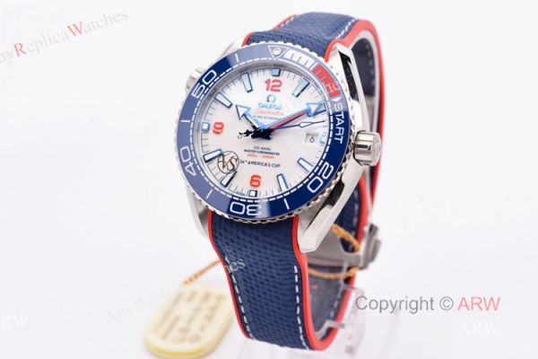 VS Factory Omega Seamaster Planet Ocean 600m White Red Blue Ceramic Bezel Americas Cup Replica Watch VS Factory Omega Seamaster Planet Ocean 600m White Red Blue Ceramic Bezel Americas Cup Replica Watch