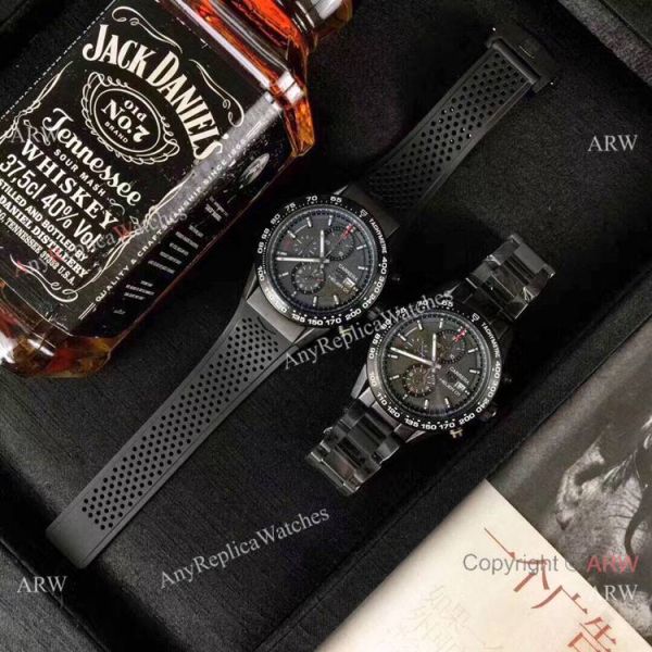 New Copy Tag Heuer Carrera Heuer 01 Black Steel Watch 43mm New Copy Tag Heuer Carrera Heuer 01 Black Steel Watch 43mm