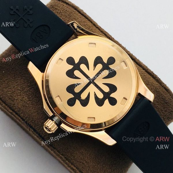 PFF Swiss Patek Philippe Aquanaut Luce Quartz Watch Rose Gold Black Dial PFF Swiss Patek Philippe Aquanaut Luce Quartz Watch Rose Gold Black Dial
