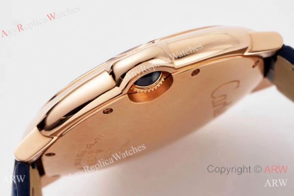 Swiss AAA Copy Cartier Ballon Bleu 42mm Automatic Watch Rose Gold Blue Dial Swiss AAA Copy Cartier Ballon Bleu 42mm Automatic Watch Rose Gold Blue Dial
