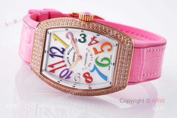 New Franck Muller Vanguard 32 Replica Ladies Watch With Pink Leather Strap New Franck Muller Vanguard 32 Replica Ladies Watch With Pink Leather Strap