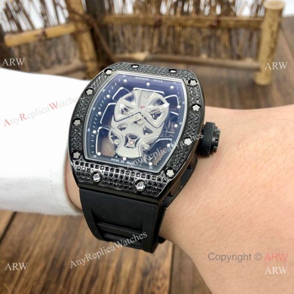 NEW! Copy Richard Mille RM52-06 Mask Watches Rose Gold Skull Diamond Case NEW! Copy Richard Mille RM52-06 Mask Watches Rose Gold Skull Diamond Case