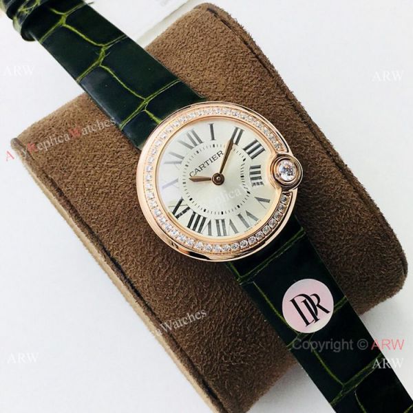 Swiss Copy Cartier Ballon Bleu De Lady Watch Rose Gold Diamond Swiss Copy Cartier Ballon Bleu De Lady Watch Rose Gold Diamond