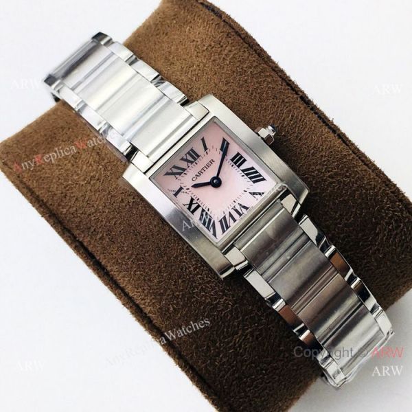 Super Clone Cartier Tank Francaise Swiss Quartz Watch SS Pink Dial Super Clone Cartier Tank Francaise Swiss Quartz Watch SS Pink Dial