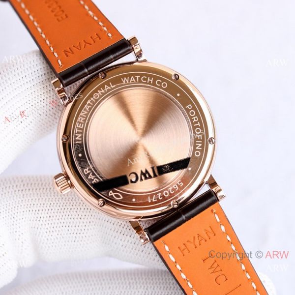 Swiss Replica IWC Portofino 37mm Lady Watch Silver Dial Rose Gold Swiss Replica IWC Portofino 37mm Lady Watch Silver Dial Rose Gold