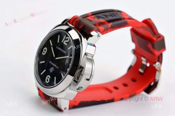 Copy Panerai PAM 00000 Luminor 44mm Watch Black Dial With Red Camo Rubber Band Copy Panerai PAM 00000 Luminor 44mm Watch Black Dial With Red Camo Rubber Band