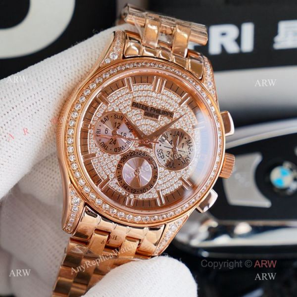 Top Replica Patek Philippe Iced Out Watch Swiss 9100 Movement 41mm Top Replica Patek Philippe Iced Out Watch Swiss 9100 Movement 41mm