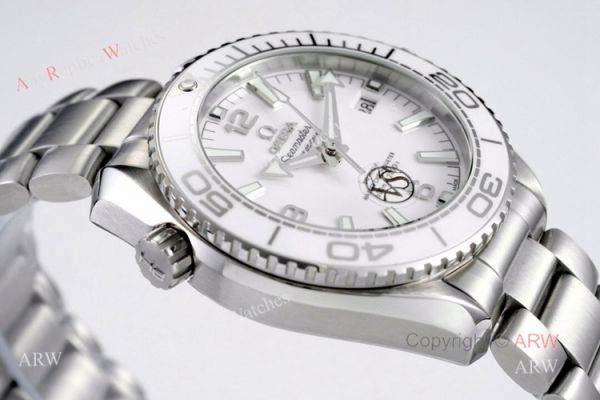 New Omega Seamaster Planet Ocean 600m White Ceramic Ladies Watch VS Factory Replica New Omega Seamaster Planet Ocean 600m White Ceramic Ladies Watch VS Factory Replica