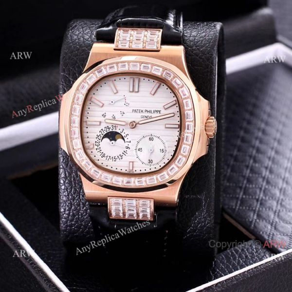 AAA Copy Patek Philippe Nautilus Power Reserve Watch Rose Gold Diamond Bezel AAA Copy Patek Philippe Nautilus Power Reserve Watch Rose Gold Diamond Bezel