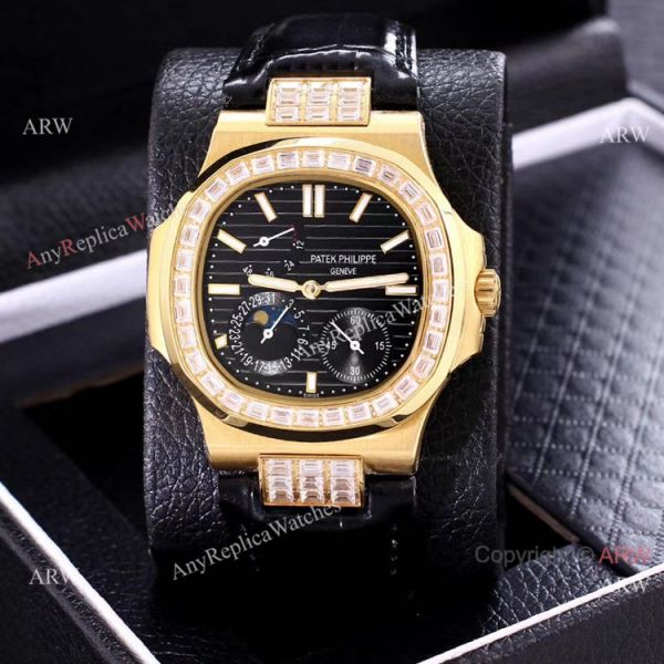 AAA Copy Patek Philippe Nautilus Yellow Gold Power Reserve Watches Diamond Bezel AAA Copy Patek Philippe Nautilus Yellow Gold Power Reserve Watches Diamond Bezel