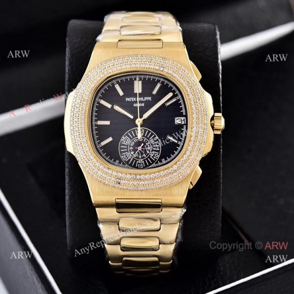 Clone Patek Philippe Nautilus Yellow Gold Diamond Bezel Chronograph Watches Clone Patek Philippe Nautilus Yellow Gold Diamond Bezel Chronograph Watches