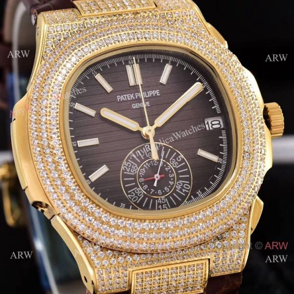 Japan Grade Copy Patek Philippe Nautilus Chrono Watches Gold Diamond Case Japan Grade Copy Patek Philippe Nautilus Chrono Watches Gold Diamond Case