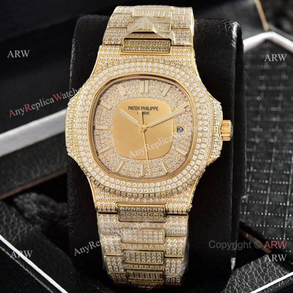 Iced Out Patek Philippe Nautilus Automatic Wrist AAA Quality Copy Watch Iced Out Patek Philippe Nautilus Automatic Wrist AAA Quality Copy Watch