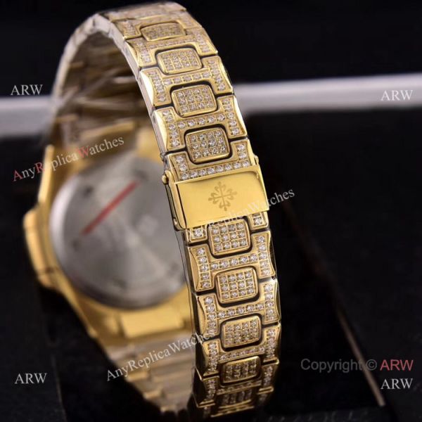 Swiss Quartz Patek Philippe Lady-Nautilus Iced Out Watches Sapphire Glass Swiss Quartz Patek Philippe Lady-Nautilus Iced Out Watches Sapphire Glass