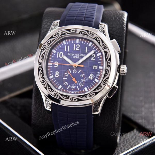 Copy Patek Philippe Aquanaut Engraving Watch Green Rubber Strap Copy Patek Philippe Aquanaut Engraving Watch Green Rubber Strap