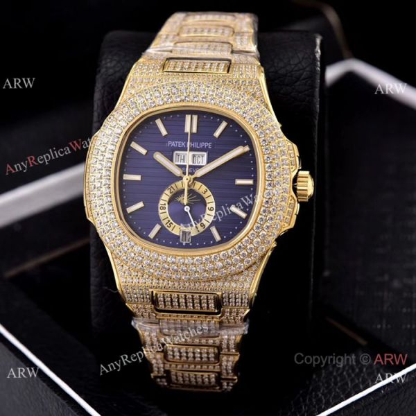Patek Philippe Annual Calendar Full Diamonds 41mm Watches All Gold Case Patek Philippe Annual Calendar Full Diamonds 41mm Watches All Gold Case