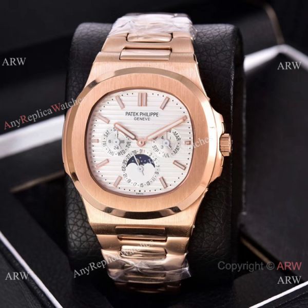 Knockoff Patek Philippe Nautilus Moon Phase Watches 40mm Rose Gold Knockoff Patek Philippe Nautilus Moon Phase Watches 40mm Rose Gold