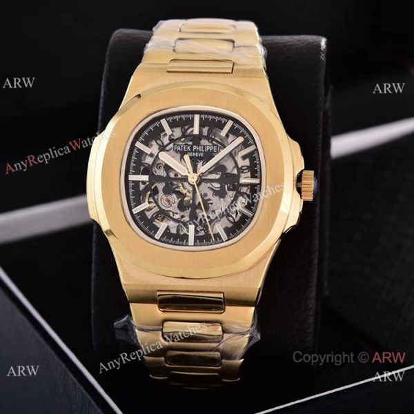 Faux Patek Philippe Nautilus Skeleton Watch Yellow Gold Faux Patek Philippe Nautilus Skeleton Watch Yellow Gold