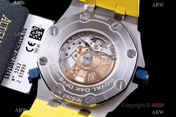 JF Factory V8 1:1 Best Audemars Piguet Divers Watch Yellow Dial 3120 Movement JF Factory V8 1:1 Best Audemars Piguet Divers Watch Yellow Dial 3120 Movement