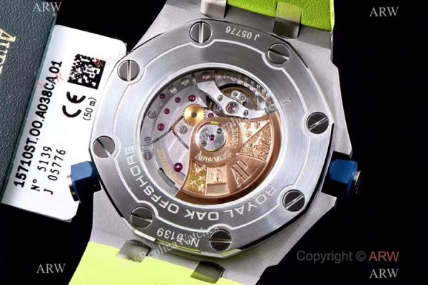 JF Factory V8 1:1 Best Audemars Piguet Divers Watch Green Rubber Strap JF Factory V8 1:1 Best Audemars Piguet Divers Watch Green Rubber Strap