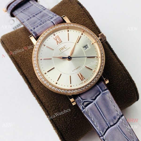 Swiss Grade I Copy IWC Portofino Ladies Watch Diamond Bezel Rose Gold Swiss Grade I Copy IWC Portofino Ladies Watch Diamond Bezel Rose Gold