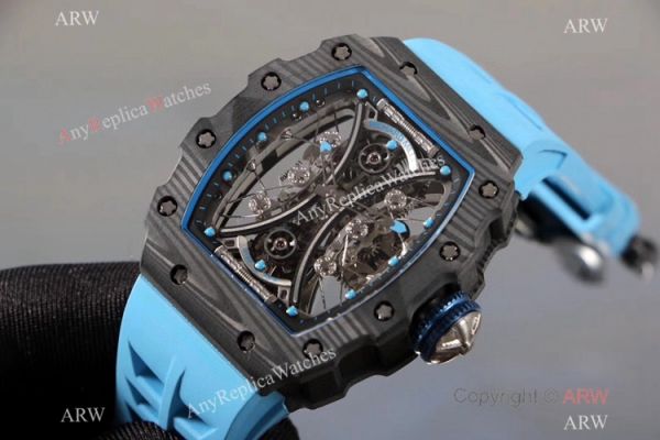 KV Factory 1:1 Best Copy Richard Mille Tourbillon Pablo Mac Donough RM 53-01 Watch Blue Rubber Strap KV Factory 1:1 Best Copy Richard Mille Tourbillon Pablo Mac Donough RM 53-01 Watch Blue Rubber Strap