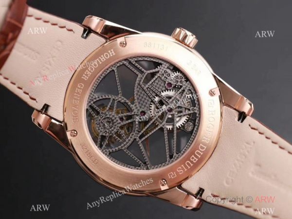 Super Clone Roger Dubuis Excalibur Skeleton Swiss Tourbillon JBF V3 Diamond Black Dial Watch Rose Gold Super Clone Roger Dubuis Excalibur Skeleton Swiss Tourbillon JBF V3 Diamond Black Dial Watch Rose Gold