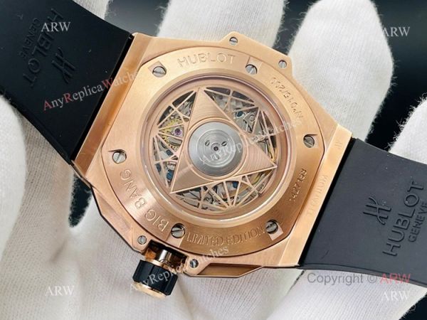 Replica Hublot Big Bang Watch Hublot Sang Bleu 45mm Rose Gold Blue Rubber Straps Replica Hublot Big Bang Watch Hublot Sang Bleu 45mm Rose Gold Blue Rubber Straps