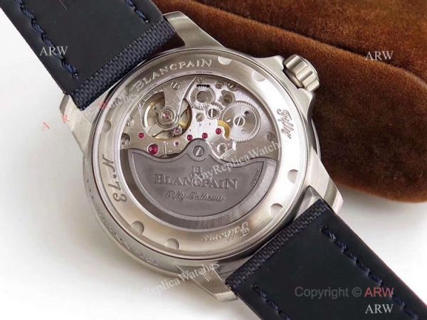 ZF Factory Swiss Replica Blancpain Fifty Fathoms Watch Blue Dial Leather Strap ZF Factory Swiss Replica Blancpain Fifty Fathoms Watch Blue Dial Leather Strap