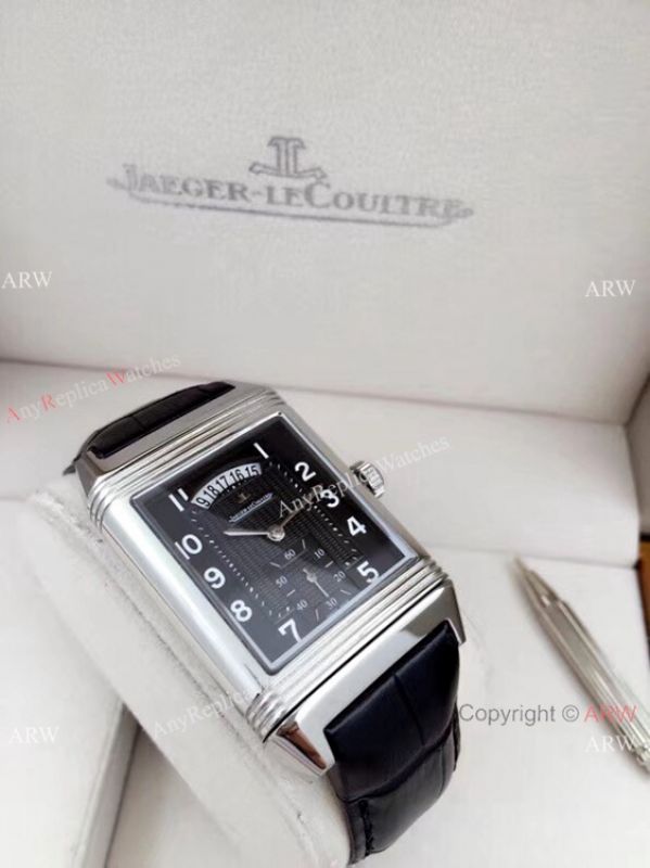 AAA Quality Copy Jaeger LeCoultre Grande Reverso Duo Watch SS Black Dial with Date AAA Quality Copy Jaeger LeCoultre Grande Reverso Duo Watch SS Black Dial with Date
