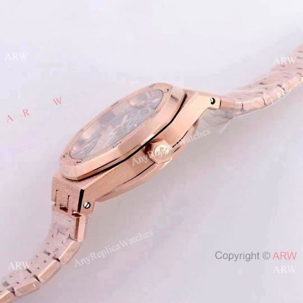 New Copy Audemars Piguet Royal Oak Lady Watches Frosted Gold Skeleton Face 37mm New Copy Audemars Piguet Royal Oak Lady Watches Frosted Gold Skeleton Face 37mm