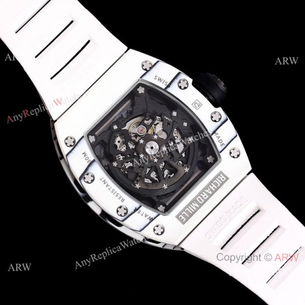 Best Copy Richard Mille RM 030 White Rush Limit Edition Watch Black Rubber Band Best Copy Richard Mille RM 030 White Rush Limit Edition Watch Black Rubber Band