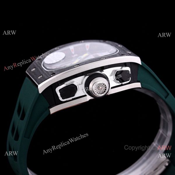 Best RM 62-01 Richard Mille Tourbillon Vibrating Alarm ACJ Green Rubber Band Watch Replica Best RM 62-01 Richard Mille Tourbillon Vibrating Alarm ACJ Green Rubber Band Watch Replica