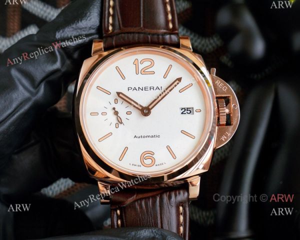Copy Panerai Luminor Due 42mm Autmatic Watch With A Red Dial Red Leather Strap Copy Panerai Luminor Due 42mm Autmatic Watch With A Red Dial Red Leather Strap