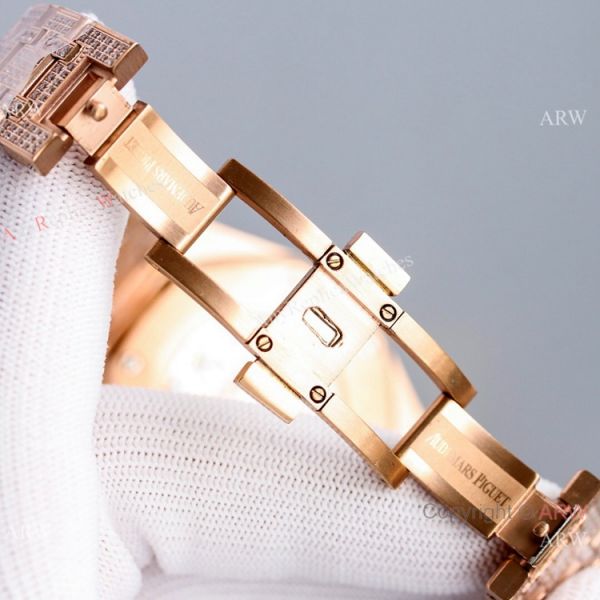 Best Audemars Piguet Royal Oak Rose Gold Full Diamond Automatic Watch 41mm Best Audemars Piguet Royal Oak Rose Gold Full Diamond Automatic Watch 41mm