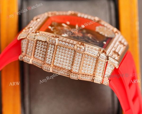 (RM Factory) Knockoff Diamond Richard Mille RM35 01 Rose Gold Watch Red Rubber Band (RM Factory) Knockoff Diamond Richard Mille RM35 01 Rose Gold Watch Red Rubber Band