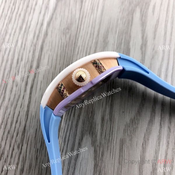 Women Richard Mille BonBon Collection Watches Rm07 Blue Rubber Strap Women Richard Mille BonBon Collection Watches Rm07 Blue Rubber Strap