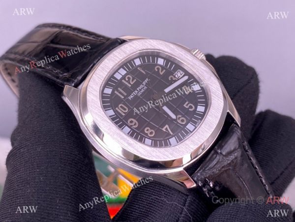 PPF Swiss Patek Philippe Aquanaut Lady Black Leather Strap Copy Watch PPF Swiss Patek Philippe Aquanaut Lady Black Leather Strap Copy Watch