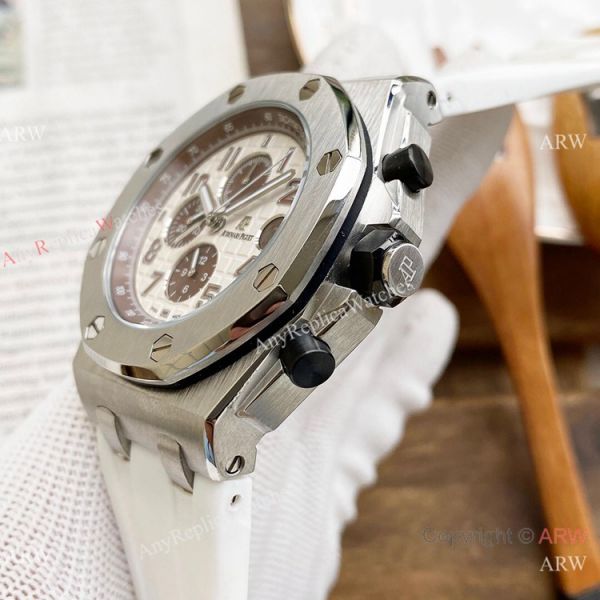 Knockoff Audemars Piguet Royal Oak Offshore 26470 Watches SS White Rubber Strap Automatic Knockoff Audemars Piguet Royal Oak Offshore 26470 Watches SS White Rubber Strap Automatic