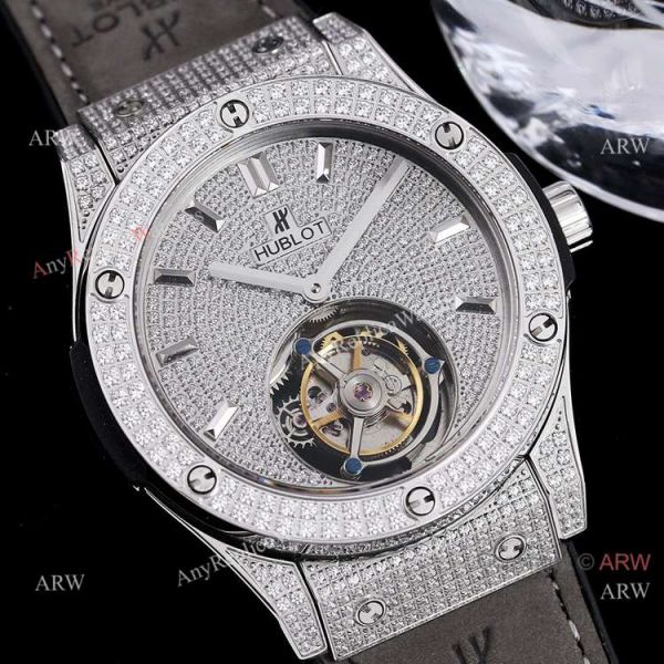 Full Diamonds Hublot Classic Fusion 42mm Tourbillon Watch High Quality Replica Full Diamonds Hublot Classic Fusion 42mm Tourbillon Watch High Quality Replica